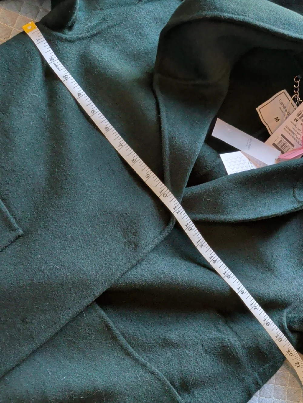 Belle & Bloom Walk This Way Long Hooded Coat in Dark Green NWT - Picture 5 of 5